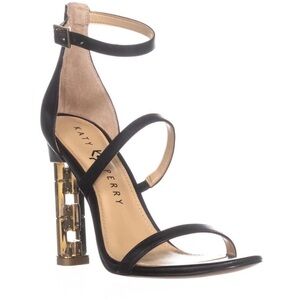 Womens Katy Perry The Vilan Ankle Strap Heeled Sandals, Black 6.5 US Used
